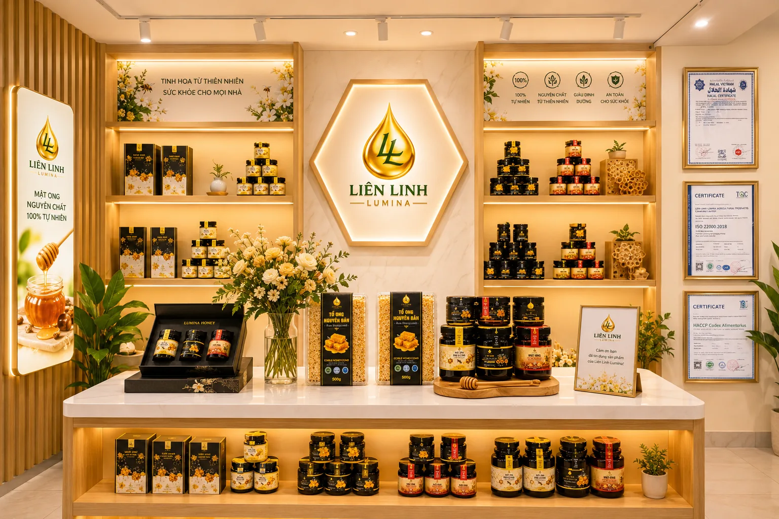 Gian trưng bày thương hiệu Liên Linh Lumina