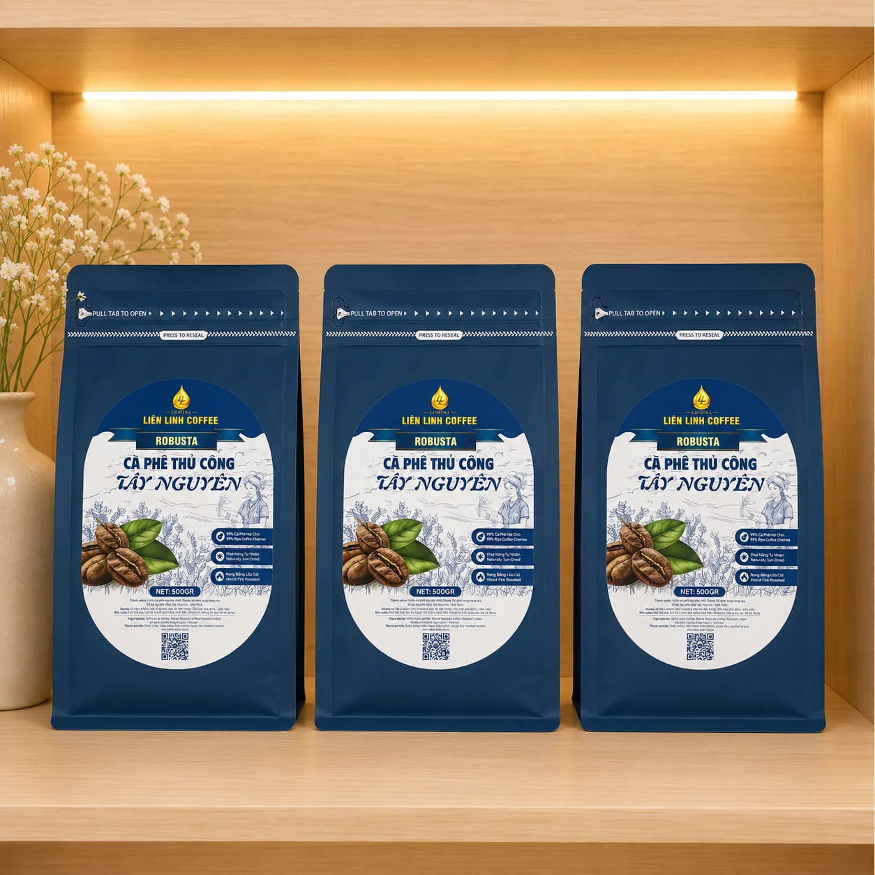 Cà phê rang củi thủ công
